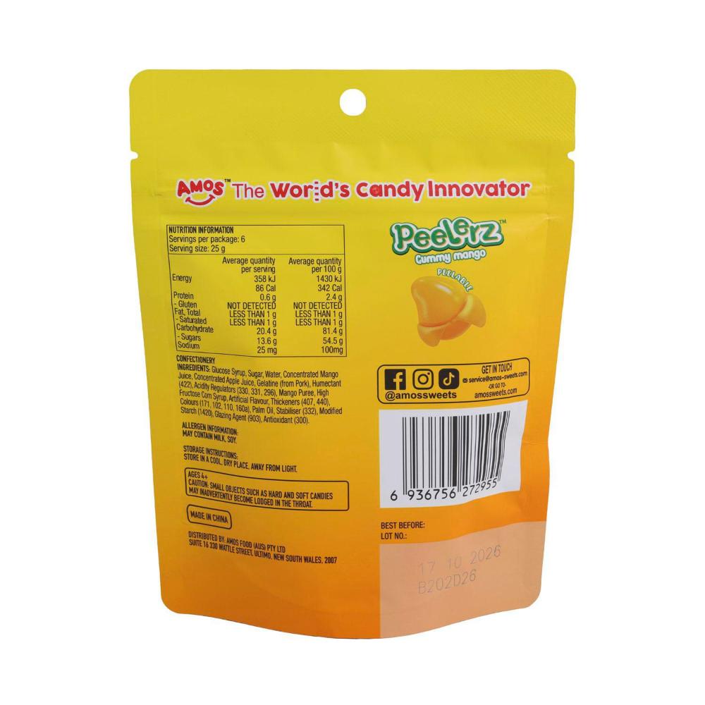 Amos Peelerz Mango Gummy Candy (Peelable Gummy) 150g