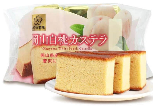 Sakura Seika Okayama White Peach Castella Cake 3pcs