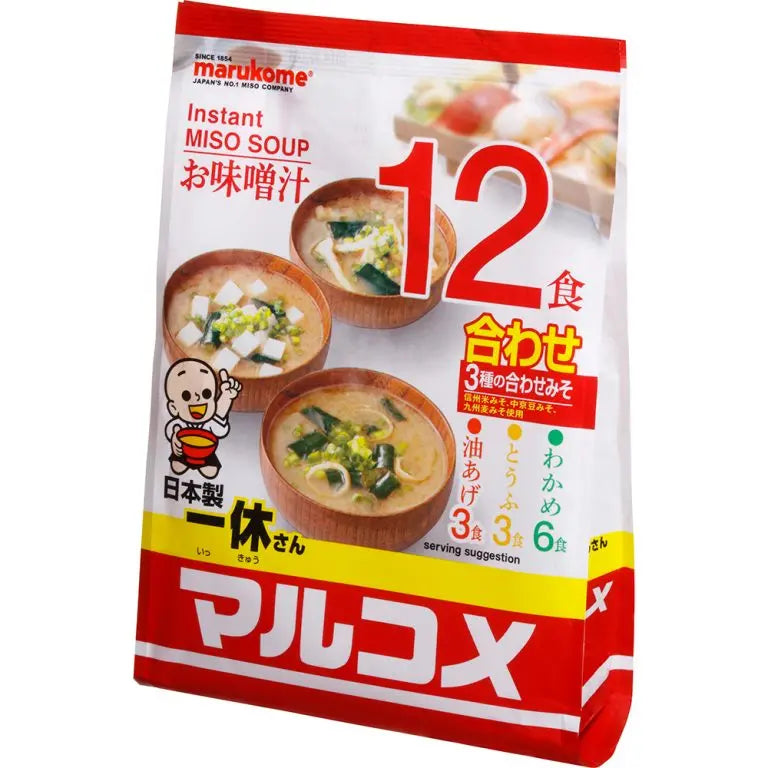 Marukome Ikkyu-San Instant Miso Soup Original 12 Serving