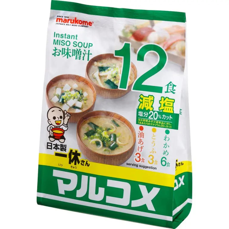 Marukome Ikkyu-San Instant Miso Soup Mild Salt 12 Serving