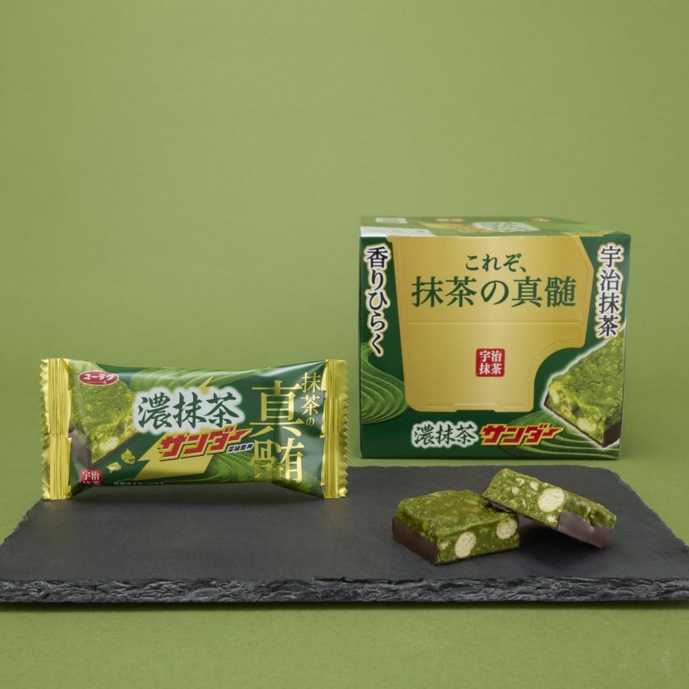 Yuraku Seika Black Thunder Rich Matcha Chocolate Bar 20g