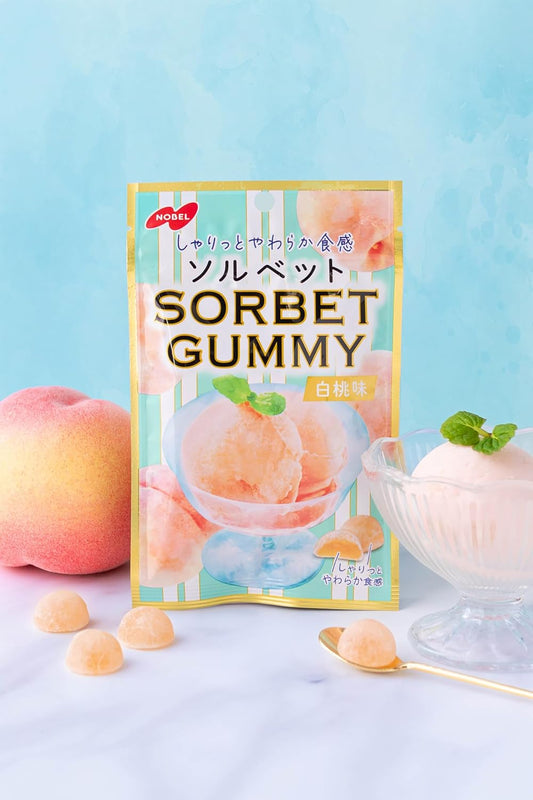 Nobel Sorbet Gummy White Peach Flavor 50g