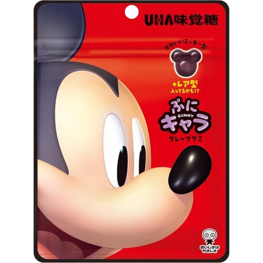 Uha Puni Kyara Disney Mickey Mouse Shaped Grape Gummy Candy 40g