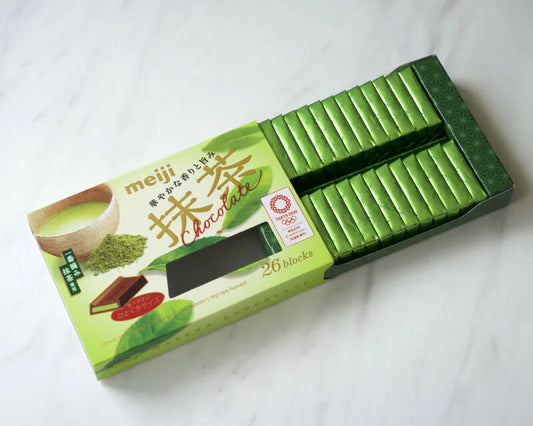 Meiji Matcha Chocolate 26 Blocks box 120g