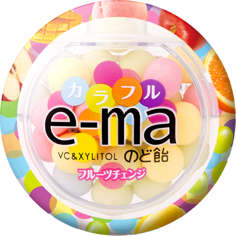 UHA E-MA Colorful Mixed Fruit Throat Candy Container 33g