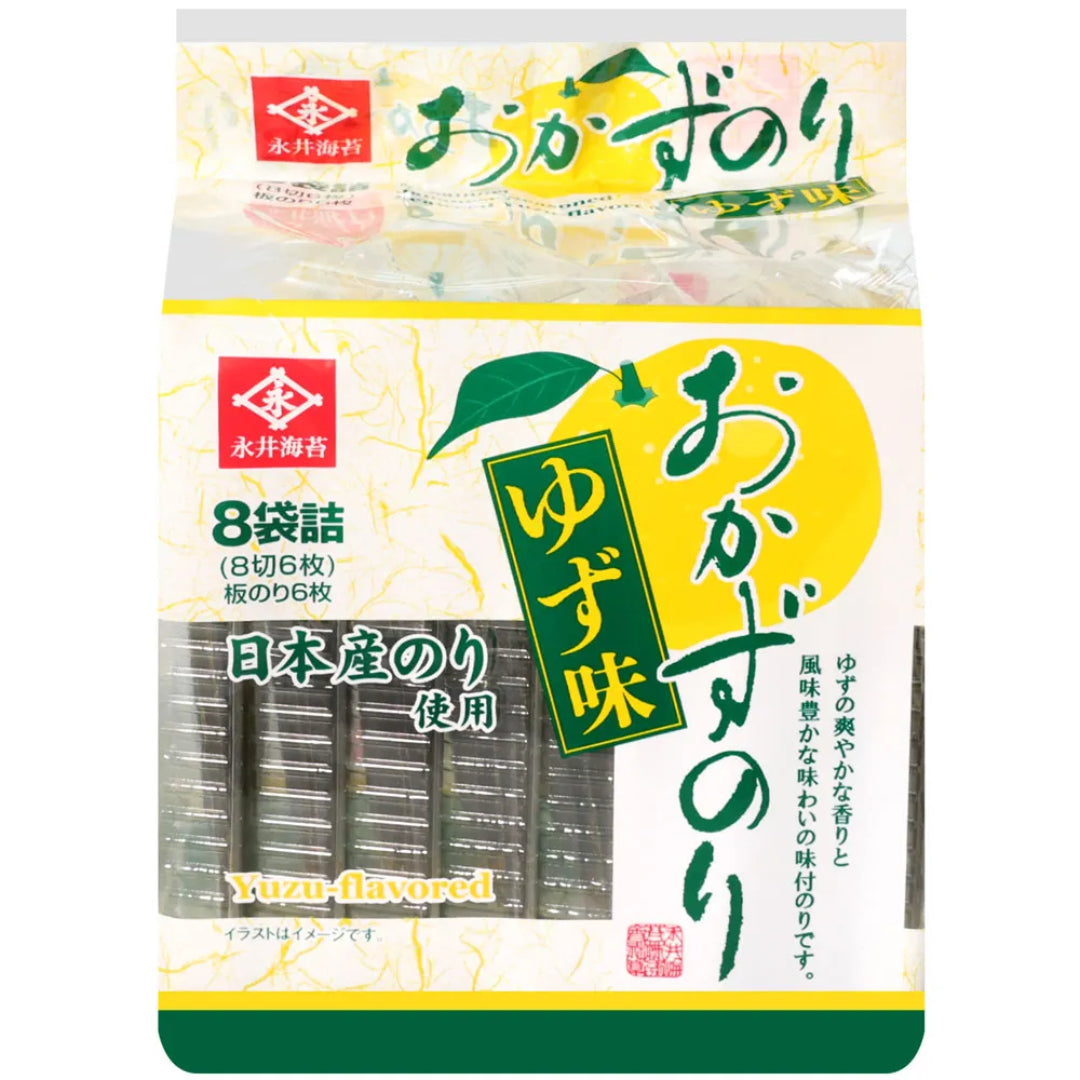 Nagai Nori Yuzu Flavour Seasoned Seaweed 8 Packs