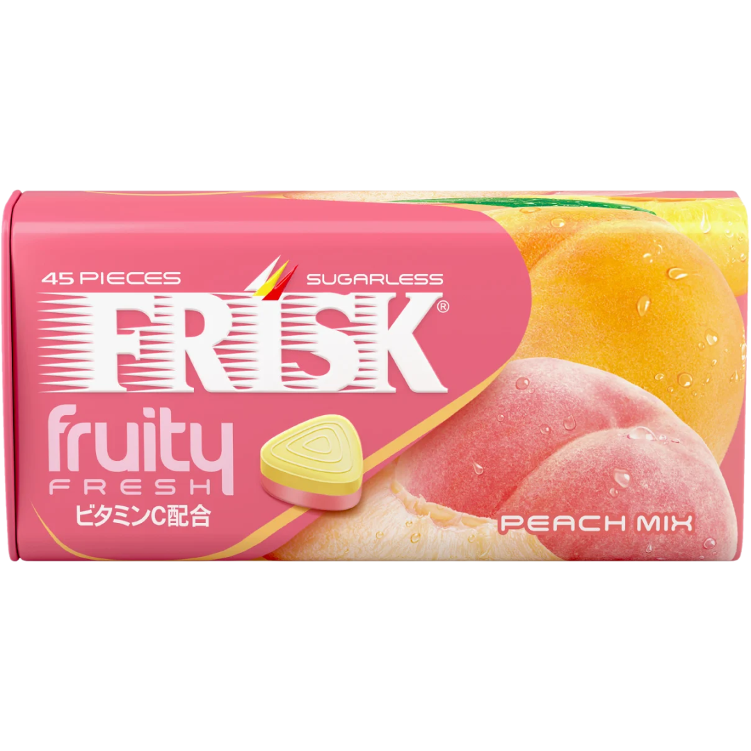 Kracie Frisk Fruity Fresh Peach Flavor Sugarless Mints 31.5g