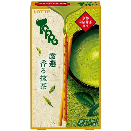 Lotte Toppo Premium Selected Uji Matcha Chocolate Filled Biscuit Sticks 72g