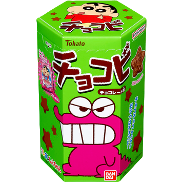 Tohato Crayon Shin-chan Chocobi Chocolate Corn Snack With Sticker 25g