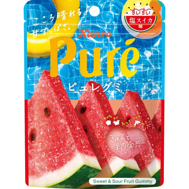 Kanro Pure Gummy Salted Watermelon 52g - front of pack