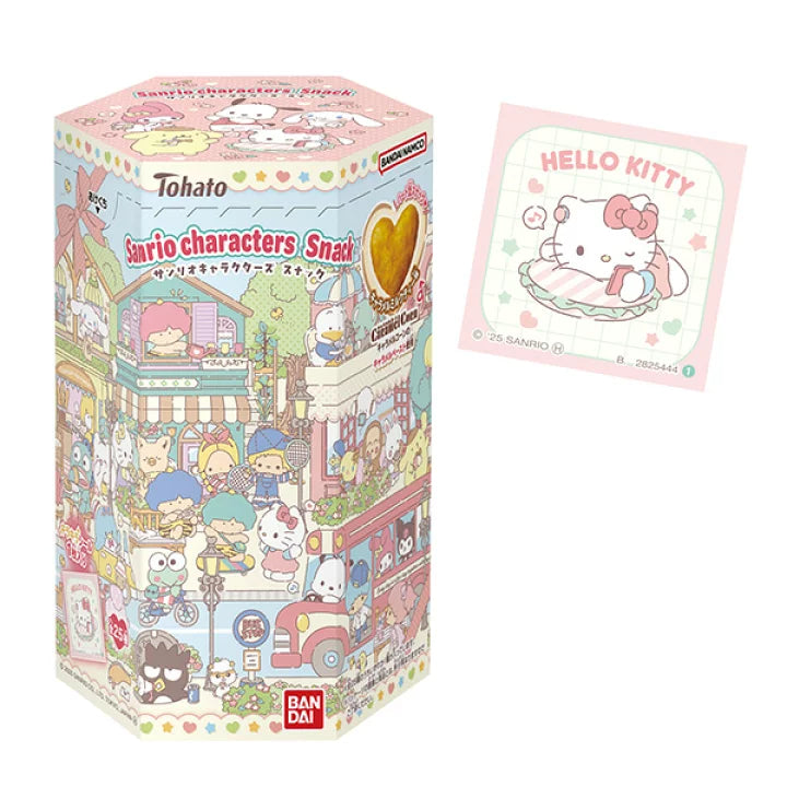 Tohato Sanrio Characters Snack Caramel Milk Tea Flavour Heart-Shaped Corn Puffs 11g