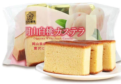 Sakura Seika Okayama White Peach Castella Cake 3pcs
