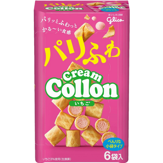 Glico Cream Collon Strawberry Waffle Cookies 81g