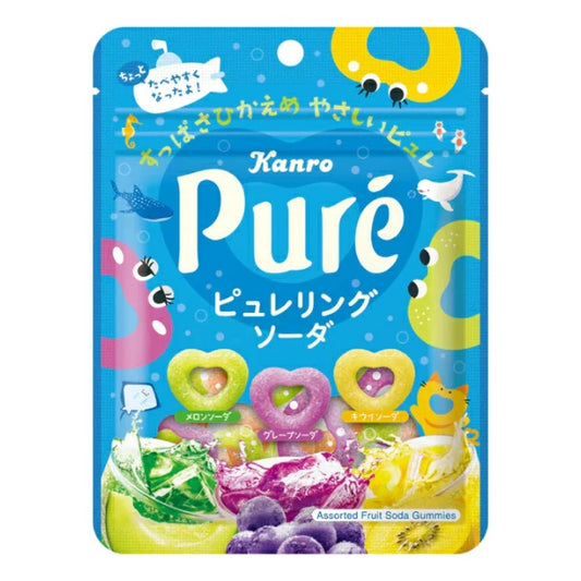 Kanro Pure Ring Soda Gummy Mix 63g