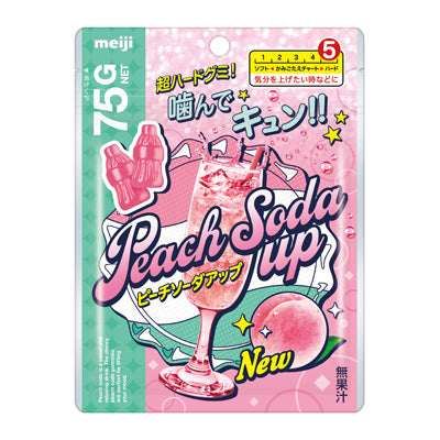 Meiji Soda Up Peach Soda Flavour Gummy Candy 75g