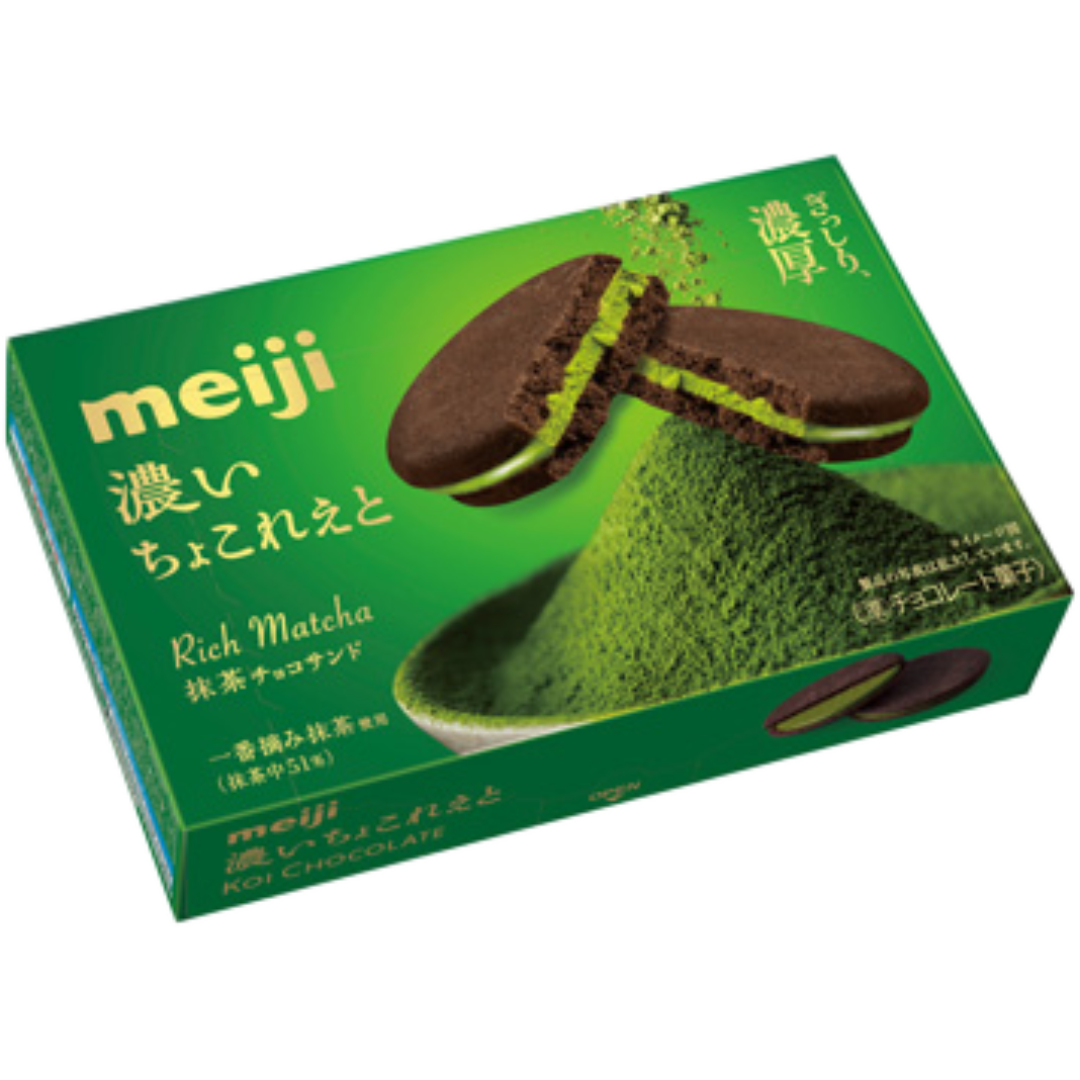 Meiji Rich Matcha Chocolate Sandwich Biscuit 6pcs