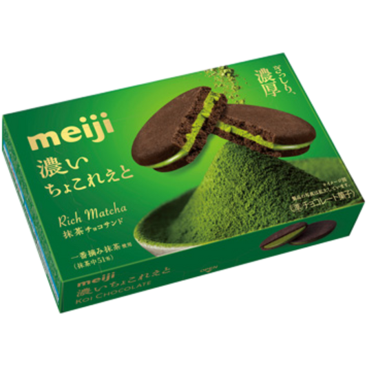 Meiji Rich Matcha Chocolate Sandwich Biscuit 6pcs