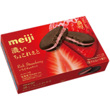 Meiji Rich Strawberry Chocolate Sandwich Biscuit 6 pcs
