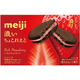 Meiji Rich Strawberry Chocolate Sandwich Biscuit 6 pcs