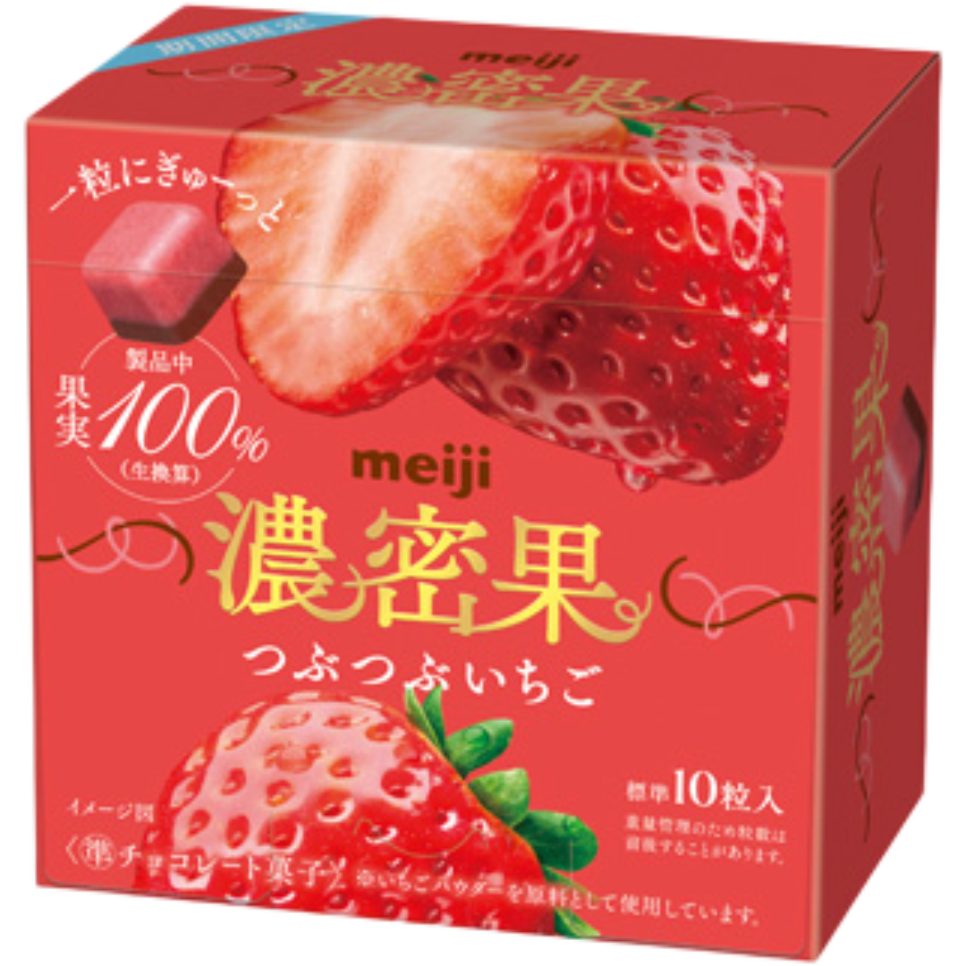 Meiji Nomitsu Ka Tsubutsu Strawberry Layered Chocolate Box 32g