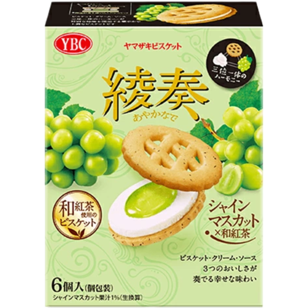 YBC Ayakanade Shine Muscat And Wa-Kocha Tea Sandwich Biscuits 6pcs
