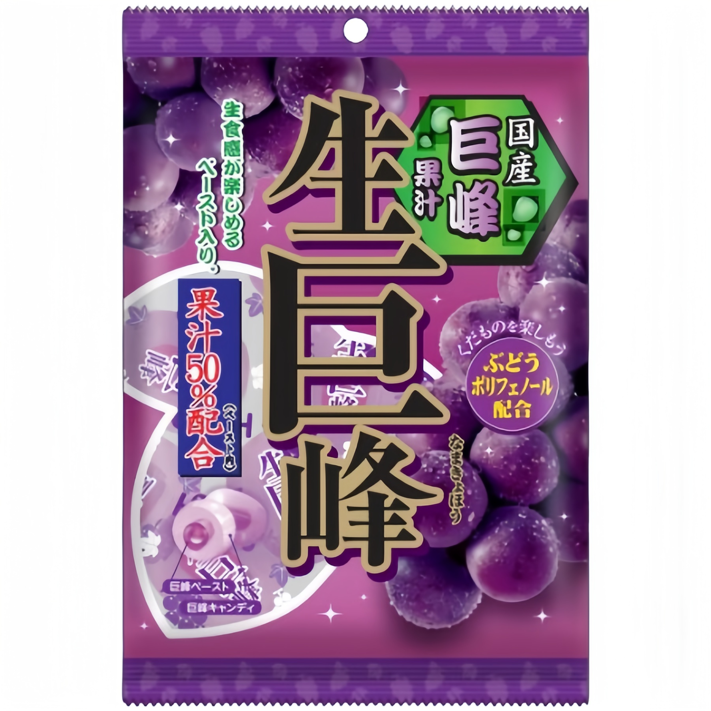 Ribon Japanese Kyoho Grape Filled Candy With Fruit Juice Center 54g