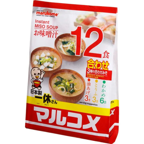 Marukome Ikkyu-San Instant Miso Soup Original 12 Serving