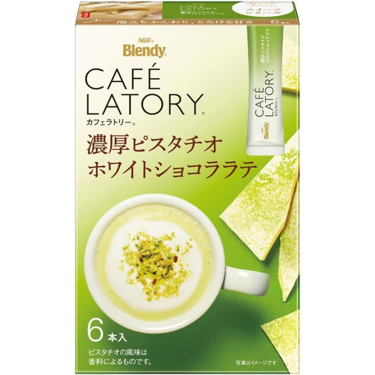 AGF Blendy Cafe Latory Rich Pistachio White Chocolate Latte  6pcs