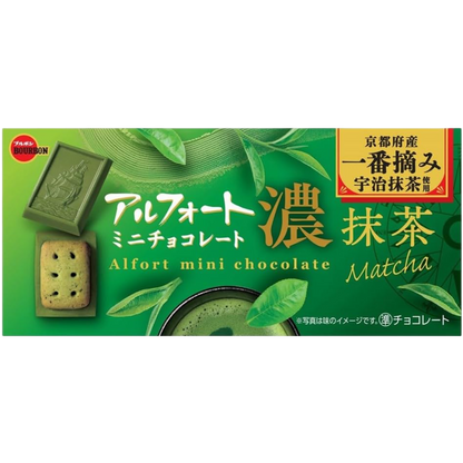 Bourbon Alfort Mini Chocolate Rich Uji Matcha Biscuits 60g
