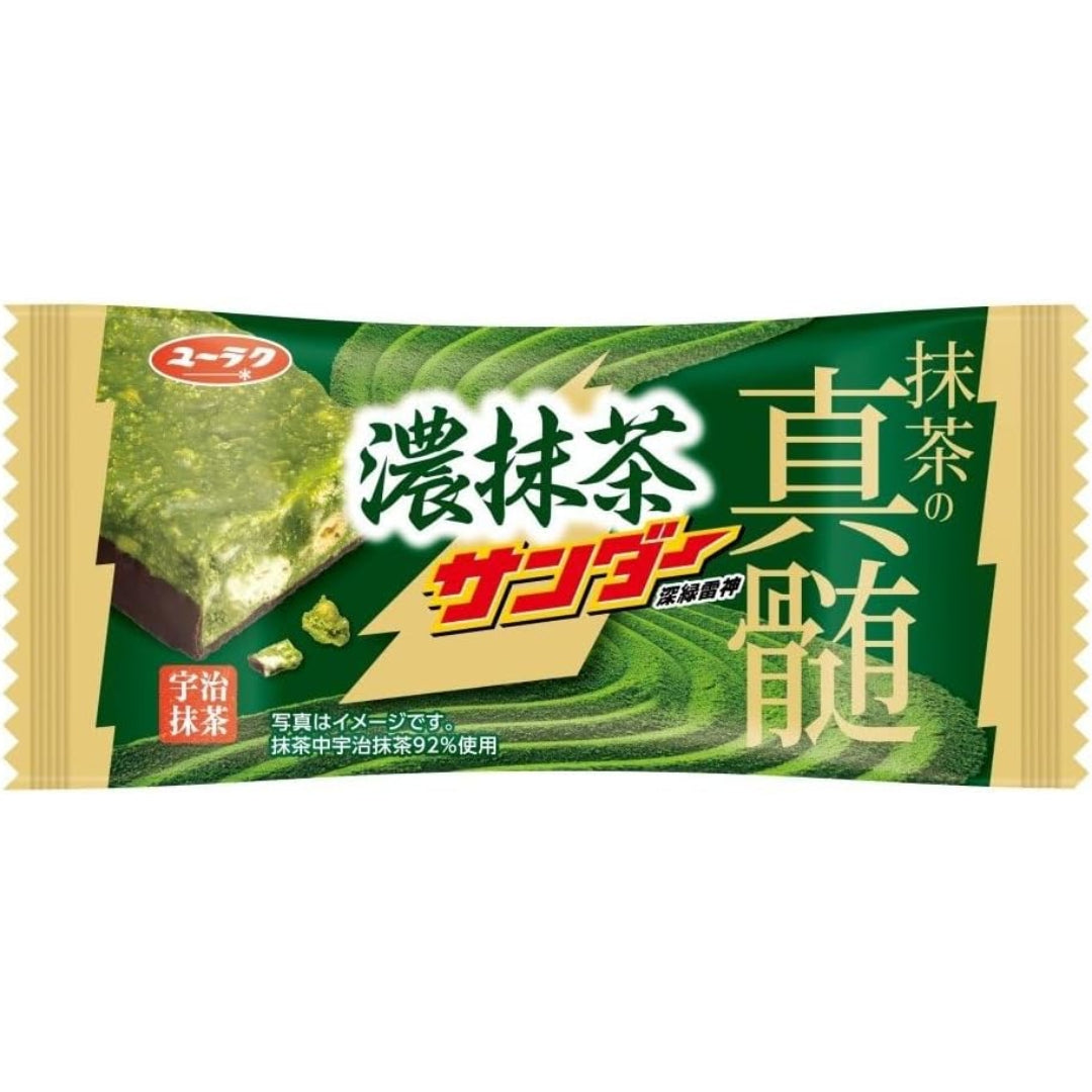 Yuraku Seika Black Thunder Rich Matcha Chocolate Bar 20g