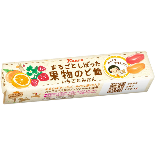 Kanro Strawberry & Mandarin Fruit Candy 42g