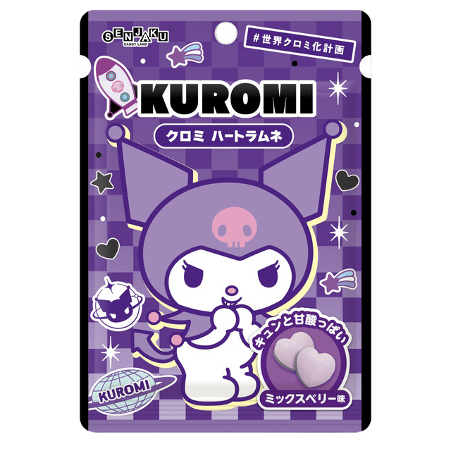Senjaku Kuromi Heart Ramune Mixed Berry Flavor 32g
