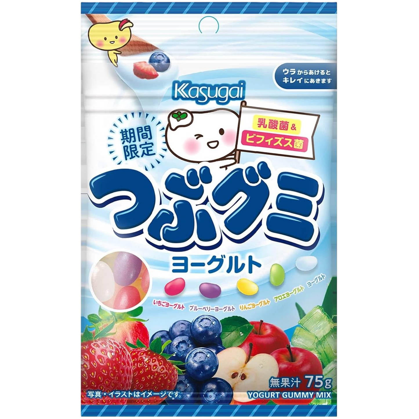 Kasugai Tsubu Gumi Yogurt Gummy Mix 75g