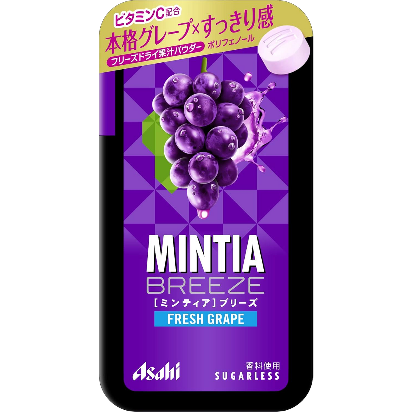 Asahi Mintia Breeze Fresh Grape Sugarless Mints 22g
