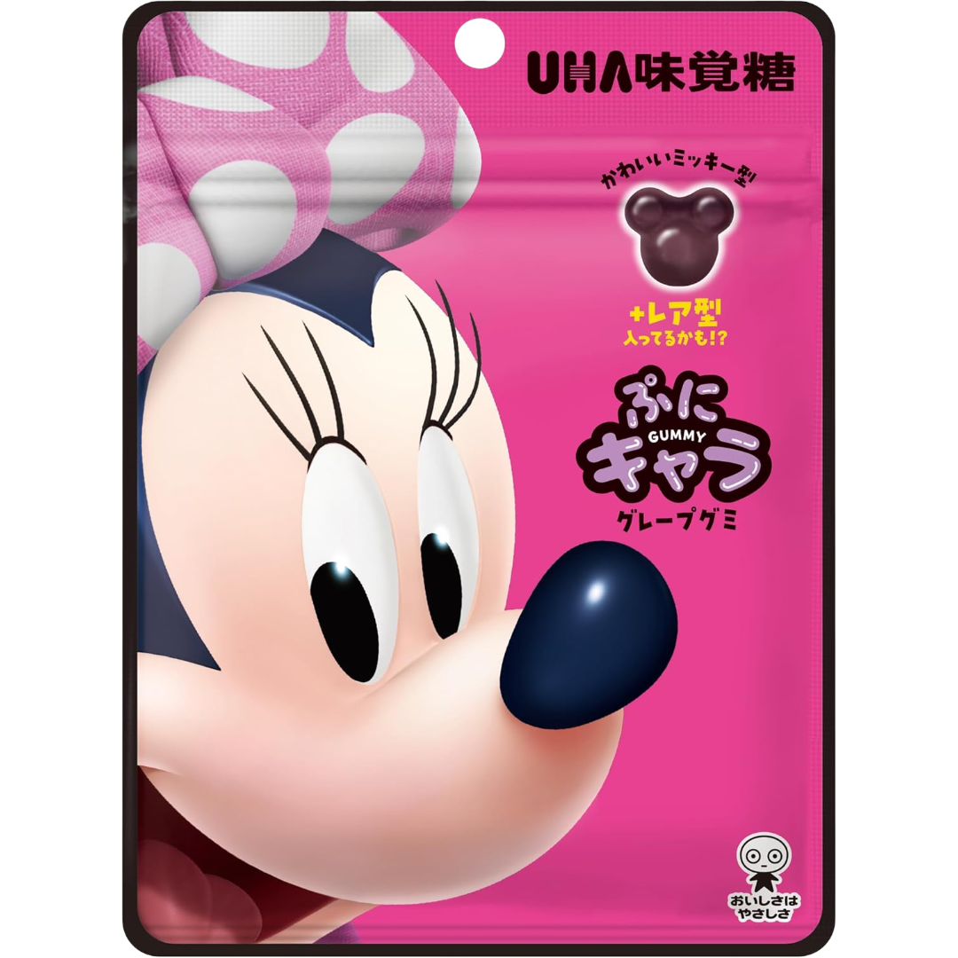 Uha Puni Kyara Disney Mickey Mouse Shaped Grape Gummy Candy 40g