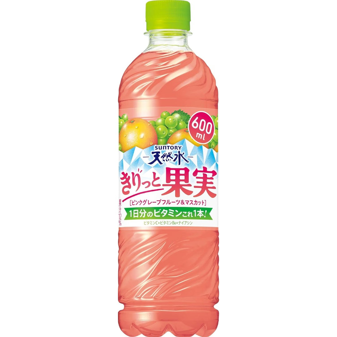 Suntory Tennensui Kiritto Fruit Pink Grapefruit & Muscat 600ml