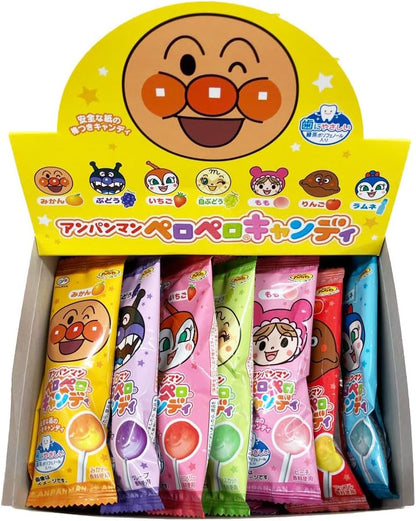 Fujiya Anpanman Pero Pero Candy Lollipop Assorted Fruit Flavors 25pcs