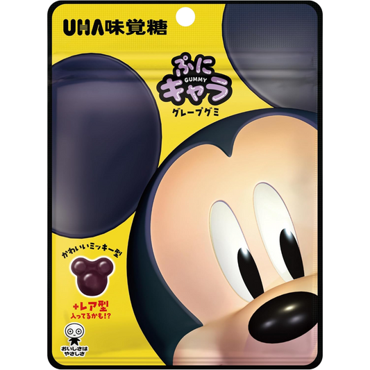 Uha Puni Kyara Disney Mickey Mouse Shaped Grape Gummy Candy 40g
