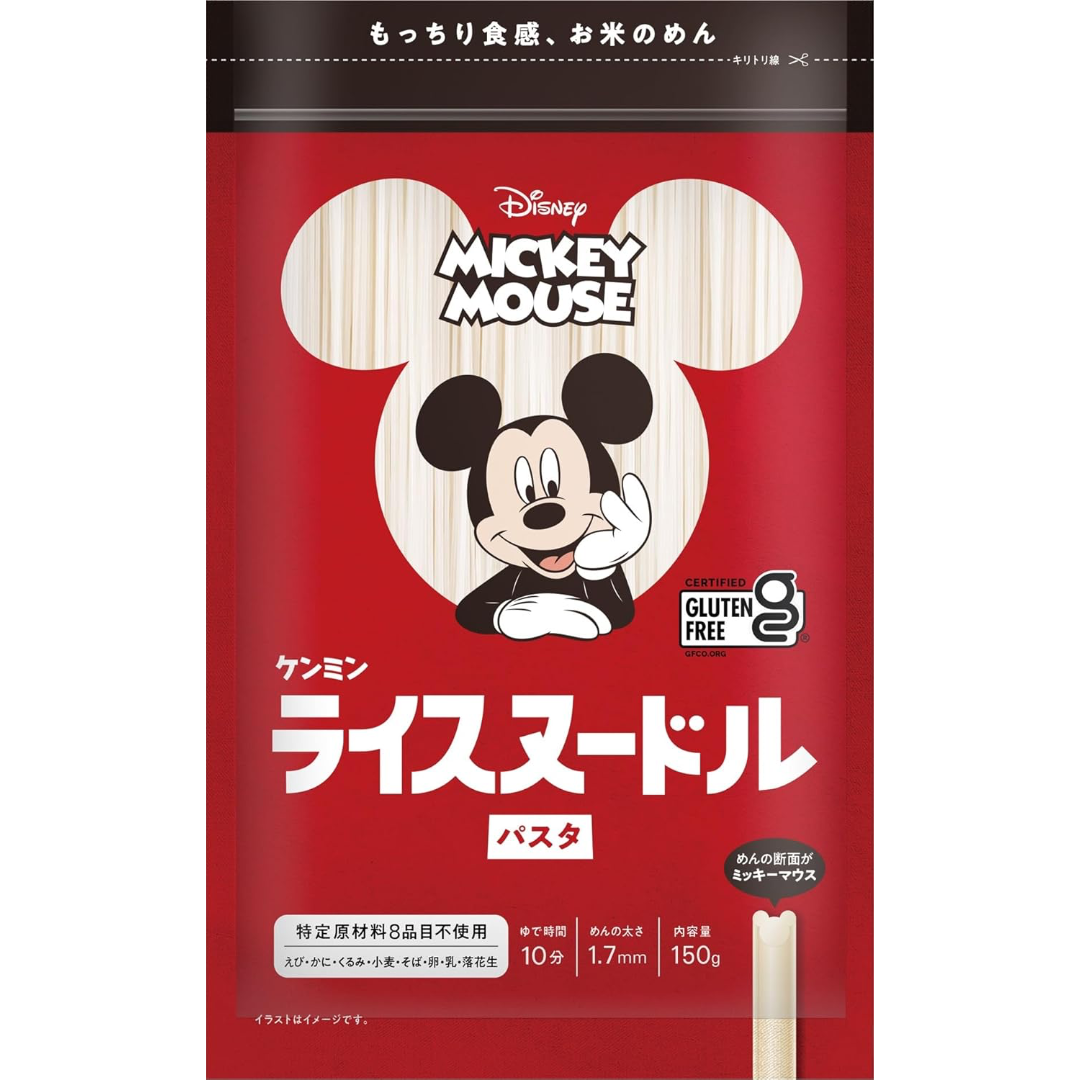 Kenmin Disney Mickey Mouse Rice Noodles Pasta (Gluten Free) 150g