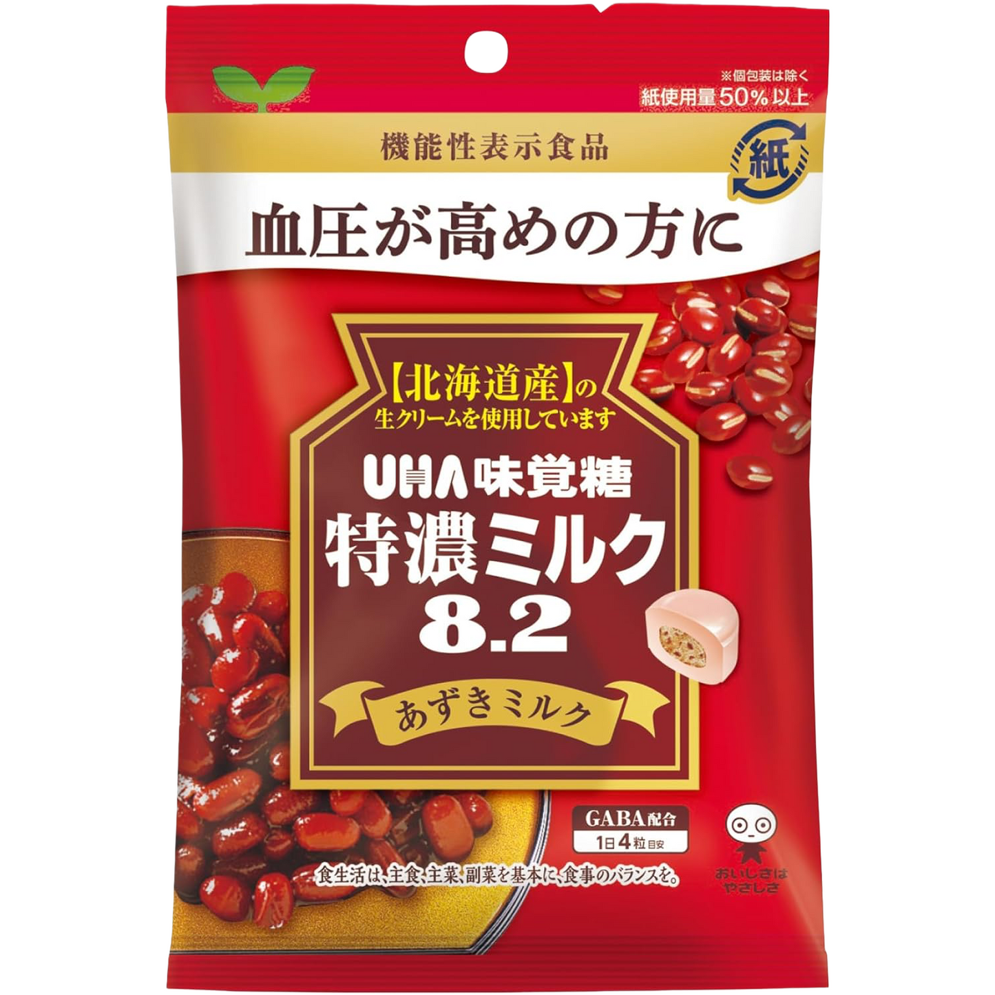 UHA Tokuno Milk 8.2 Azuki Red Bean Milk Candy 93g