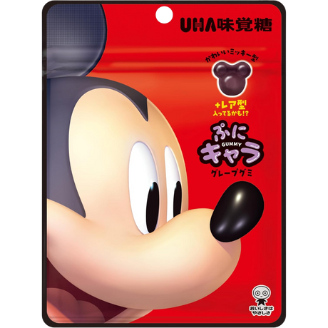 Uha Puni Kyara Disney Mickey Mouse Shaped Grape Gummy Candy 40g