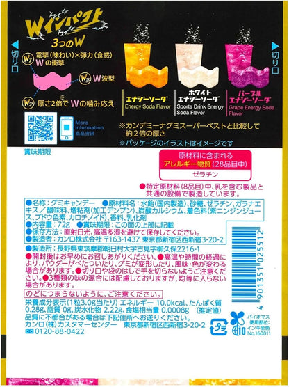 Kanro Candemina W Impact Soda-Flavored Hard Gummy 72g
