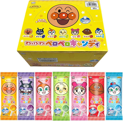 Fujiya Anpanman Pero Pero Candy Lollipop Assorted Fruit Flavors 25pcs