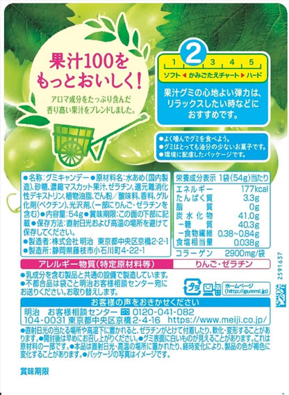 Meiji Kaju Gummy Muscat Grape Juice Candy 54g