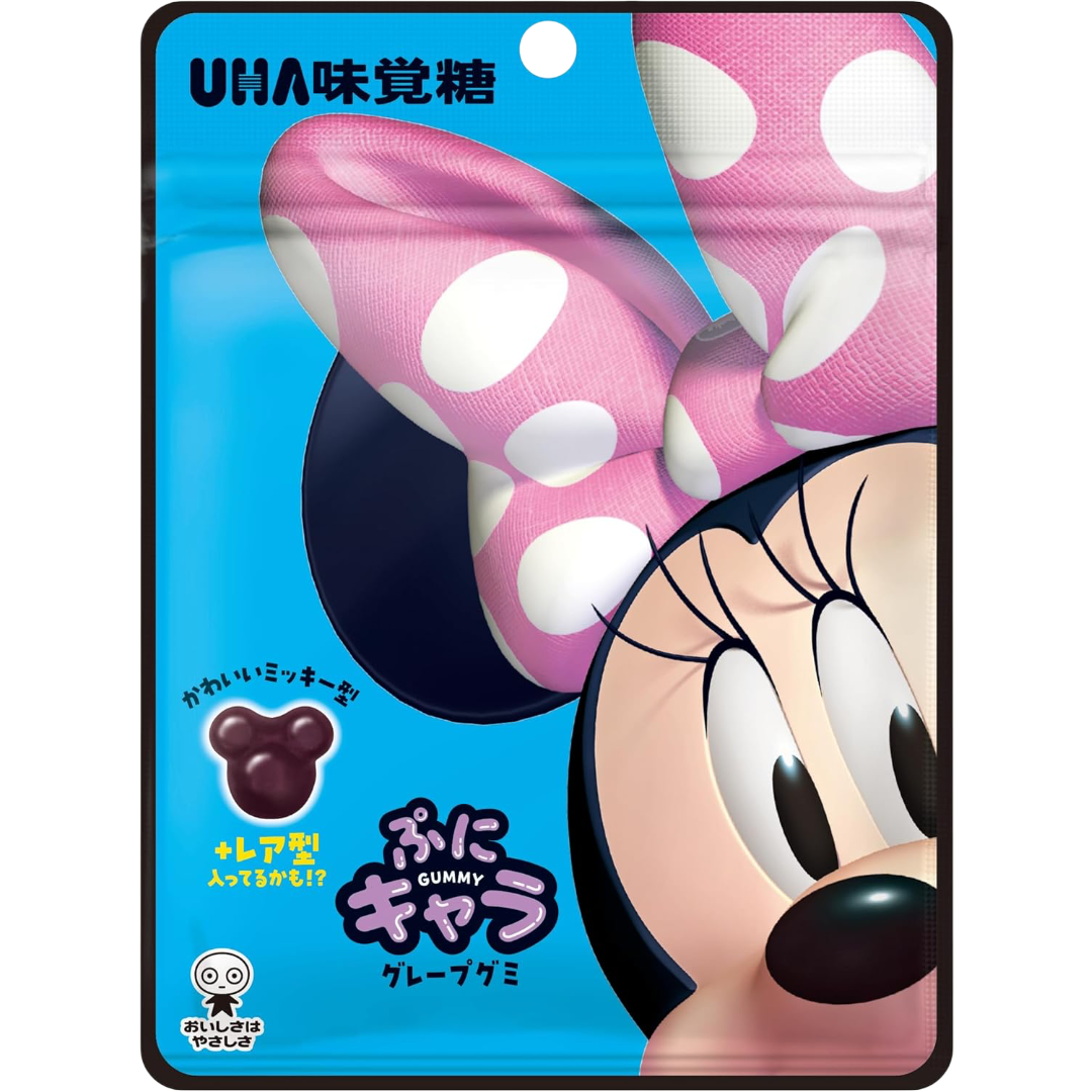 Uha Puni Kyara Disney Mickey Mouse Shaped Grape Gummy Candy 40g