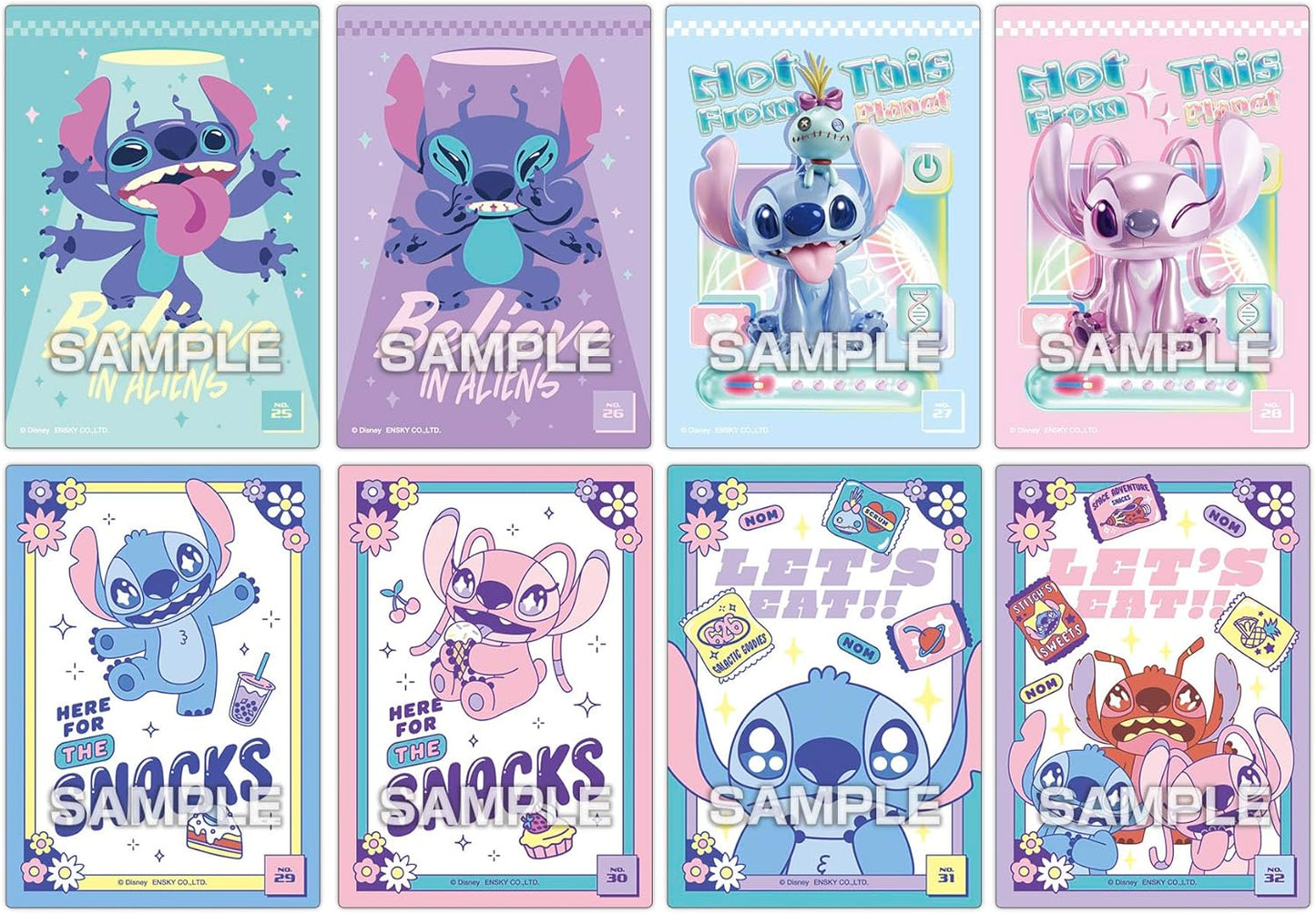 Ensky Disney Stitch Series Clear Card Collection Gum 3.2g