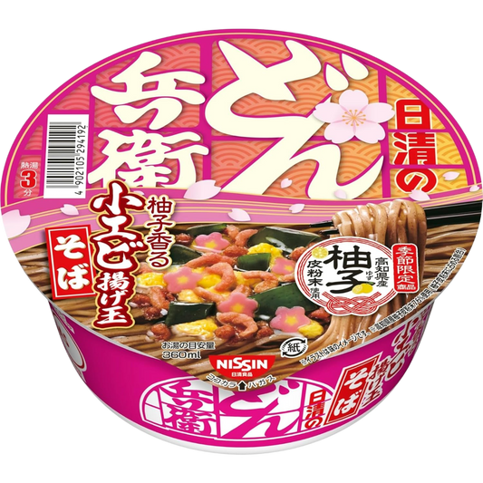 Nissin Donbei Yuzu Scented Small Shrimp Tempura Bits Soba 77g
