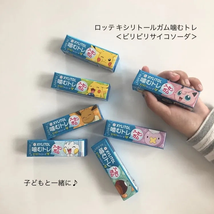 Lotte Xylitol Pokemon Kamutore Chewing Gum Soda Flavor 9pcs*15