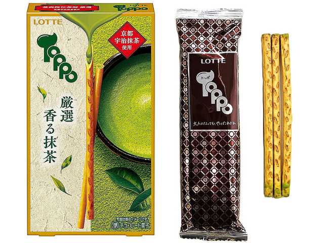 Lotte Toppo Premium Selected Uji Matcha Chocolate Filled Biscuit Sticks 72g