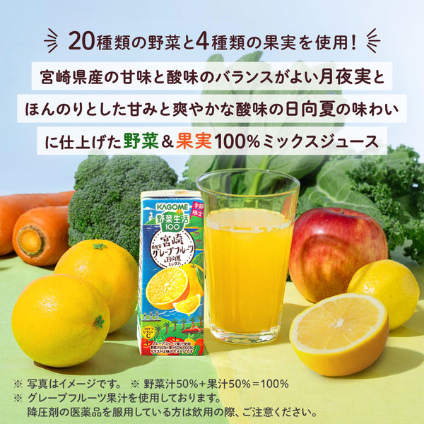 Kagome Vegetable Life 100 Miyazaki Grapefruit And Hyuganatsu Mixed Juice 195ml
